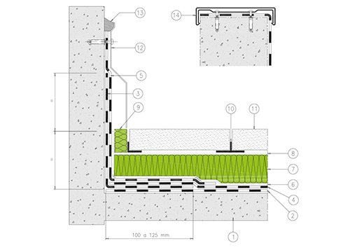 1.4 - FLAT WALKABLE COVERING
CONCRETE AND MASONRY SUPPORT: thermal insulation - prefabricated slab flooring, 