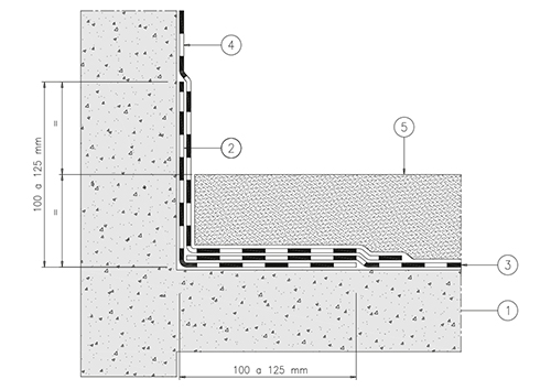 3.4 - PASSABLE WALKABLE COVERING
CEMENT SUPPORT: with no thermal insulation – asphalt concrete, 